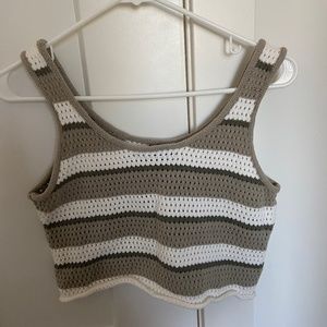 Cropped crochet tank